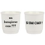 TAZZA CAFFE CERAMICA BUONGIORNO    ml 90 Pz 2 SOOR